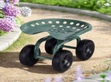 Gardeon Garden Seat 360 Swivel Rolling Adjustable Height Work Scooter Cart Wheels Heavy Duty 150kg GCT-ADJUST-360-GE