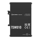 Teltonika TSW010 DIN Rail Ethernet Switch, 5x Ethernet Ports with speeds of up to 100 Mbps, V1202-V2-NHT-TSW010