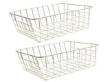 Freezer Basket Rust Proof Large Capacity Iron Storage Bin for Refrigerator Fruits Snacks Drinks 2pcs V1294-YM0901-3117230240514