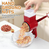 Manual nut grinder with 2 removable drum blades, cheese grater, peanut and almond grinder V1188-MS-325-0232