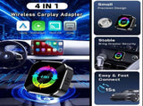 2026 Upgraded 4 in 1 Wireless CarPlay AdapterUltra-mini Size USB Design Wired to Wireless Adapter V1107-800-07258-ORG-3CM