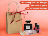 100 Pack 3.5x2.4x6.7 Inches Mini Gift Party Favor Bags Small Brown Gift Bags with Handles Bulk V1258-DP02-WO-176