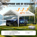 VEVOR Carport Replacement Canopy Cover 10 x 20 ft, Garage Top Tent Shelter Tarp Heavy-Duty V952-CKPB10X20FTD1VXCBV0