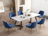 Marble Bliss Dining Set V264-DNT-413C-WHE-DNC-414V-BLU-6