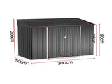 Giantz Garden Shed Galvanised Steel 3.05x1.5M Outdoor Storage Shed Workshop House Shelter SHED-FLAT-5X10-GY-ABC