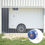 Strip Curtain, 164' Length x 8" Width x 0.08" Thickness, Clear Ribbed PVC Curtain Strip Door Bulk V952-JPVC164X81PCSCNTTV0