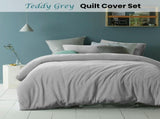 Accessorize Teddy Grey Quilt Cover Set Single V442-HIN-QUILTCS-TEDDY-GREY-SB