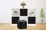 SORTI 33x33x27 CM Black 6-Pack Foldable Storage Cubes - Fabric Bookcase Organizers for Toys and More V510-333733_BLACK_6X_V2