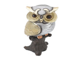 Owl Figurine Statue Resin Owl Sculpture Standing On Stump for Home Porch Patio Lawn Yard Decoration V1294-YM0901-3115240062911