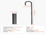 Rebar Stakes, 406.4 mm, Heavy-Duty 10 mm Diameter J Hook, Galvanized Steel Ground Anchors with V952-LWDDJG16YC10U07F7001V0