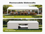 Carport Car Canopy 10x20FT Heavy Duty Car Shelter with Sidewalls White V952-FBSJSQCCKBS8A5233001V0