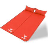 Double Air Bed Self Inflating Mattress Sleeping Mat Camping Camp Hiking Joinable - red V610-PKNSLEMAT/W/PIL-RE-2