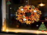 Christmas decorative wreath45 cm in diameter, adorned with white pumpkins, pinecones, and maple V888-ELOSUNG56814