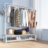 White Heavy Duty Metal Double Clothes Rail Rack Garment Hanging Shoe Storage Shelf AU V201-QHGMMOREONE030