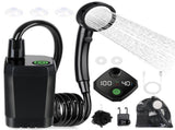 Portable Shower for Camping, 6000mAh Rechargeable Camping Shower with Intelligent LED V1107-132-11176-BLK