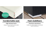 3PC Gardeon Outdoor Furniture Sofa Set Wicker Rattan Garden Lounge Chair Setting FF-SOFA-BK-E