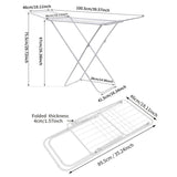 Mini Double-Wing Floor-Standing Folding Clothes Drying Rack-White V1161-108767