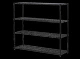Modular Wire Storage 120x60cm Steel Shelving Black With Fixed Legs For Garage Warehouse Or Kitchen V63-841331