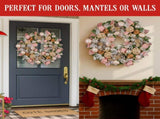 Christabelle 71cm Christmas Wreath Pink Front Door Decoration Jewelled Baubles Flowers Pine Con 112_GUE522