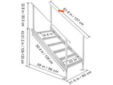 Dock Ladder, 1.09 m-1.29 m Adjustable Height, 227 kg Load Capacity, Aluminum Alloy 6 Steps Pontoon V952-MTFSTWJFHXJD5J314V0