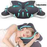 Dark grey Ergonomic Memory Foam Butterfly Neck Pillow, C-shaped/Dual Height Adjustable, with V1232-HDZ001