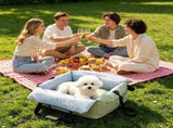 Washable Dog Car Seat Bed Pet Booster Seat Carrier with Safety Leash Portable Travel Bed for Small V767-P-XD2262-G