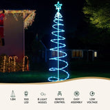 Jingle Jollys Christmas Tree 1.8m 100 RGB LED Rope Lights Xmas Trees Decoration XMAS-MOT-TREE-18-RGB