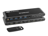 Simplecom KM430 Dual HDMI Monitor KVM Switch for 2 Computers with 4-Port USB Hub 4K60Hz Keyboard V28-SIMKM430