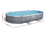 Bestway 488x305x107cm Swimming Pool Steel Frame Set w/ Pump Filter Ladder Cover BW-POOL-OV-488-56450