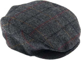 DENTS Abraham Moon Tweed Flat Cap Wool Ivy Hat Driving Cabbie Quilted 1-3038 - Charcoal - Medium V563-1-3038-CHARCOAL-M