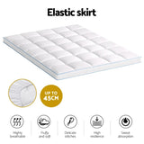 Giselle Bedding 1500GSM Bamboo Pillowtop Mattress Topper 10cm Thick Pad for Back Pain Relief, High TOPPER-BAM-10-Q