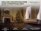 Christabelle Deluxe Mountain Pine 3pc Set 7.5ft Pre-lit Tree 61cm Wreath 2.74m Garland LED Ligh CMB-SENDMP75-WG