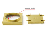 Brushed Gold 100x100mm Tile Insert Floor Drain Square Shower Grate 80mm Waste V1233-SQTI0100D80G