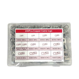 240 Pcs Copper Cable Lugs Electrical Battery Ring Terminal Connectors SC6-SC50 V238-SUPDZ-39599190081616