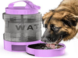 Portable Pet Water Bottle with Built-in Bowl Leak-Proof, Large Capacity 77oz for Camping, Hiking, V1341-ZY-BDSN4FC5-BLACK