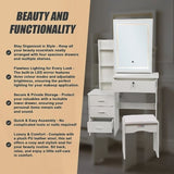 Dressing Table LED Makeup Mirror Stool Set Vanity Desk With Drawer Lighted V63-952301