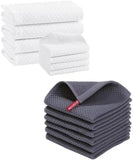 Homaxy Microfiber Waffle Towels Set, 16 x 28 Inch and 12 x 12 Inch and 100% Cotton Waffle V1258-DP02-F-121
