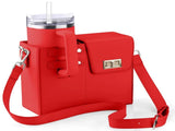 Red Portable Insulated Water Bottle Carrier Bag with Adjustable Shoulder Strap - Crossbody Drink V888-ELOSUNG33414