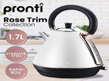 Pronti Toaster, Kettle & Coffee Machine Breakfast Set - White CM-KL-TS-COM-WH