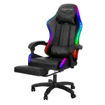 Artiss 6 Point Massage Gaming Office Chair 7 LED Footrest Black MOC-GC-6P-LED-BK