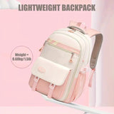 Lightweight Youthful Spine-Protecting Backpack Oxford Fabric Water-Resistant Large Capacity, V1232-SJB-SB-002