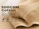 Bath Towel Set 4-Pack Beige 500 GSM Ring-Spun Cotton Towels V63-957791