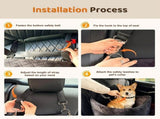 Portable Pet Car Seat Booster for Small Dogs and Cats, Elevated Design with Safety Belts and Storage V1107-CS-1782891276190GA