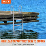 Dock Ladder, Flip-Up 3 Steps, 159 kg Load Capacity, Aluminum Alloy Pontoon Boat Ladder with 50.8 mm V952-MTZTSFSJFHXJDD9C0V0