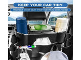Car Seat Back Storage Box -Multifunctional Storage Box with Cup Holders, Tissue Box & Hooks, V1366-AZ2-W-11395