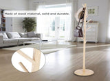 Assembled Wooden Coat Hat Stand Tree Jacket Cloth Vertical Hanger Rack 8 Hooks V1294-YM0901-JY16471-03