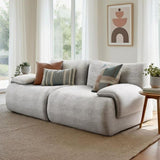 Artiss 2 Seater Sofa Modular Sectional Sofas Couch Bed No Assembly Living Room Grey SB-COMP-FAB-GY-AB