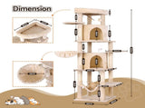i.Pet Cat Tree Tower 167cm Large Scratching Post Furniture Scratcher House Beige PET-CAT-L167-BG