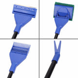 Aquarium Fish Tank Cleaning Kit Tools Algae Scrapers Set 5 in 1 & Fish Tank Gravel Cleaner - Siphon V1366-AZ2-W-24427