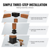 VEVOR Pergola Bracket Kit 152.4 x 152.4 mm, 4pcs 4-Way Heavy Duty Corner Bracket Woodworks DIY Post V952-LPJJTZST4PCS2K9OOV0
